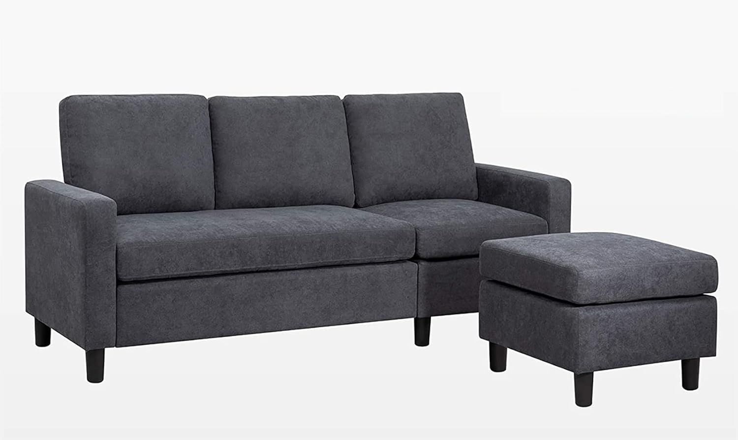 Convertible Modular Sofa 3 Seat L Shaped Sofa, India | Ubuy Inside 3 Seat L Shaped Sofas In Black (View 15 of 15)