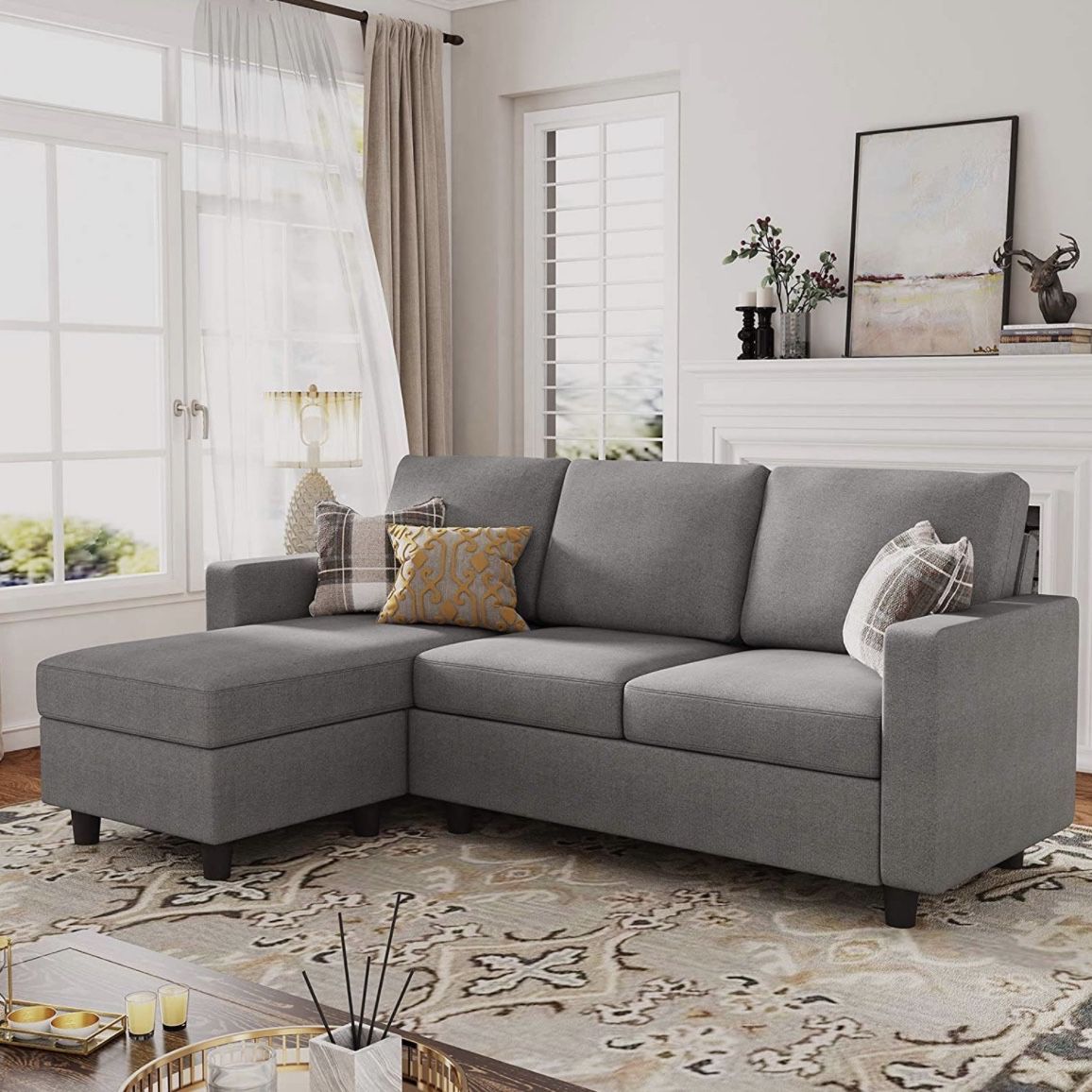 Convertible Sectional Sofa, Convertible L Shaped Couch With Reversible  Chaise, Sectional Couch For Small Space Apartment, Grey For Sale In Upland,  Ca – Offerup With Convertible L Shaped Sectional Sofas (View 14 of 24)