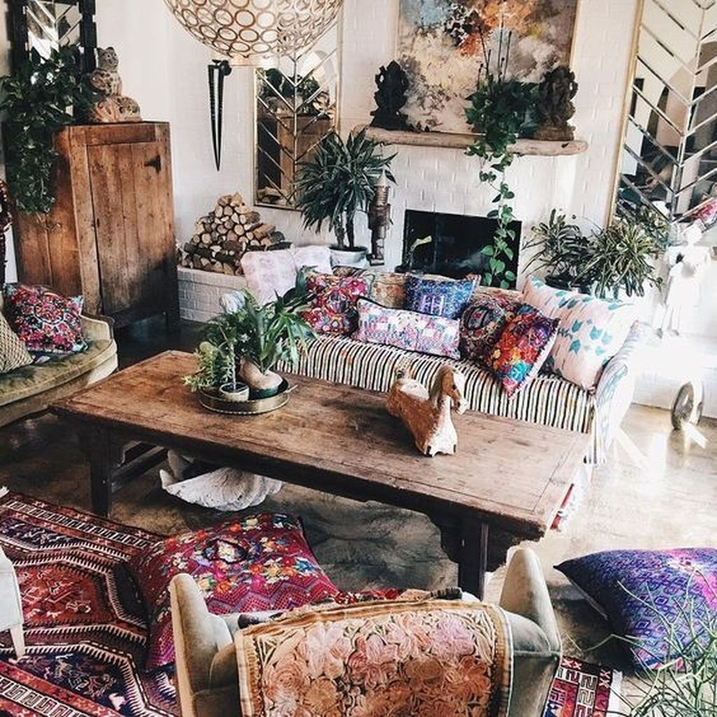 Cozy Bohemian Living Room Design Ideas 38 | Bohemian Living Rooms With Regard To Cozy Castle Boho Living Room Tables (View 6 of 15)