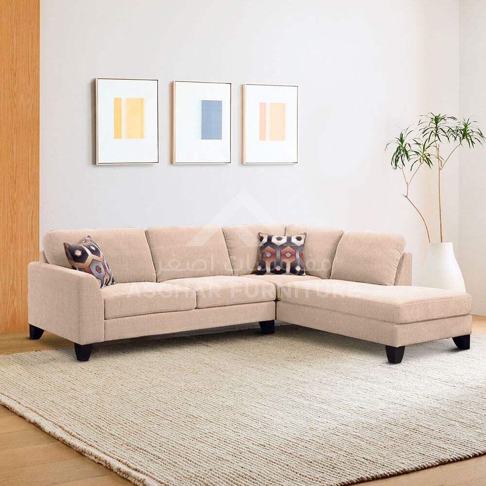 Cozy Sectional Sofa – Asghar Furniture: Shop Online Home Furniture Across  Uae – Dubai, Abu Dhabi, Al Ain, Fujairah, Ras Al Khaimah, Ajman, Sharjah. Pertaining To Beige L Shaped Sectional Sofas (Photo 14 of 15)