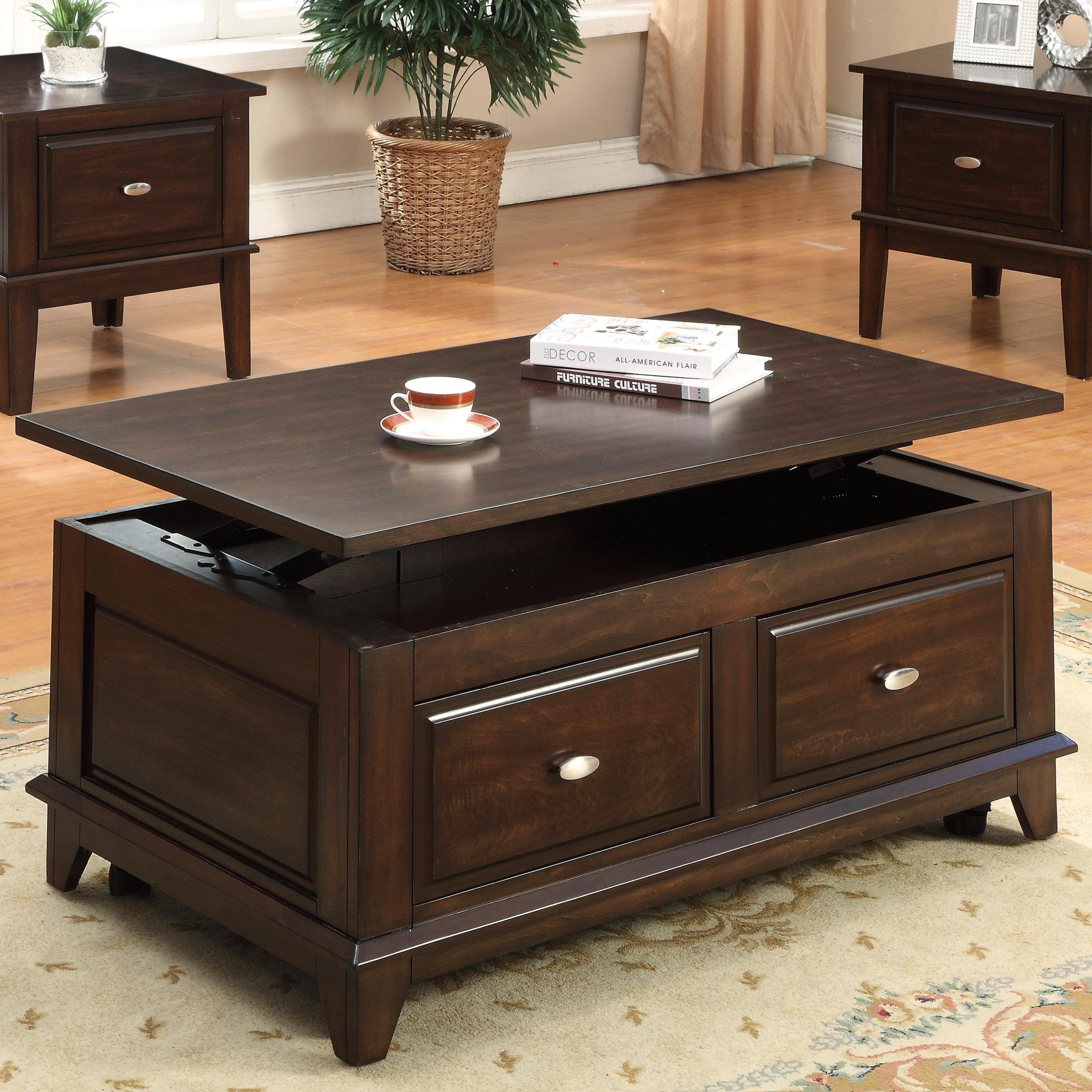 Crown Mark Harmon Lift Top Coffee Table With Casters | Wayside Inside Lift Top Coffee Tables (View 9 of 15)
