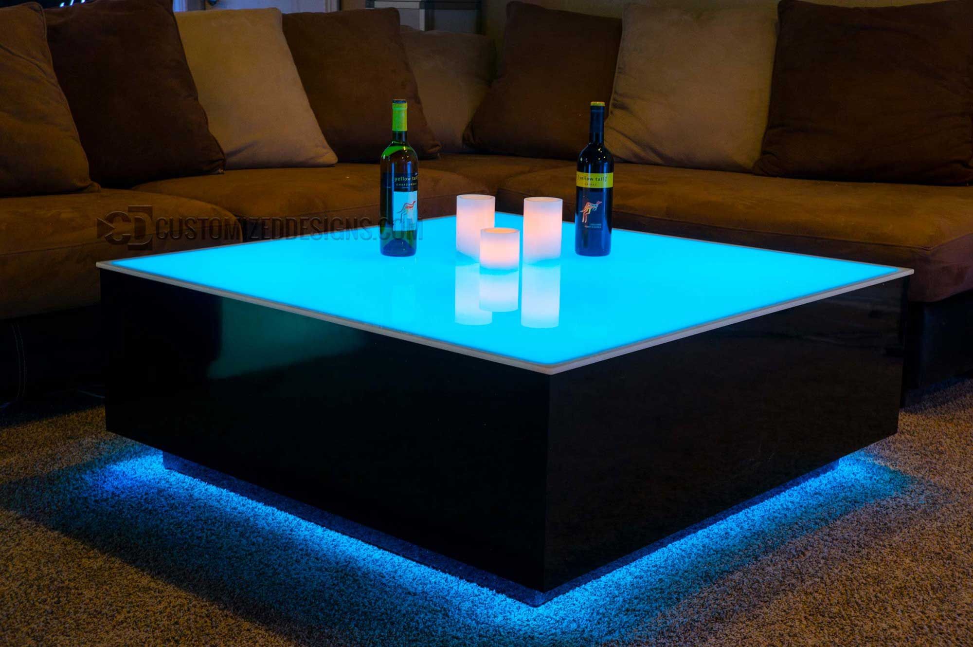 Cubix Series – 44" X 44" Led Lighted Coffee Table | Lounge Furniture For Coffee Tables With Led Lights (Photo 1 of 15)
