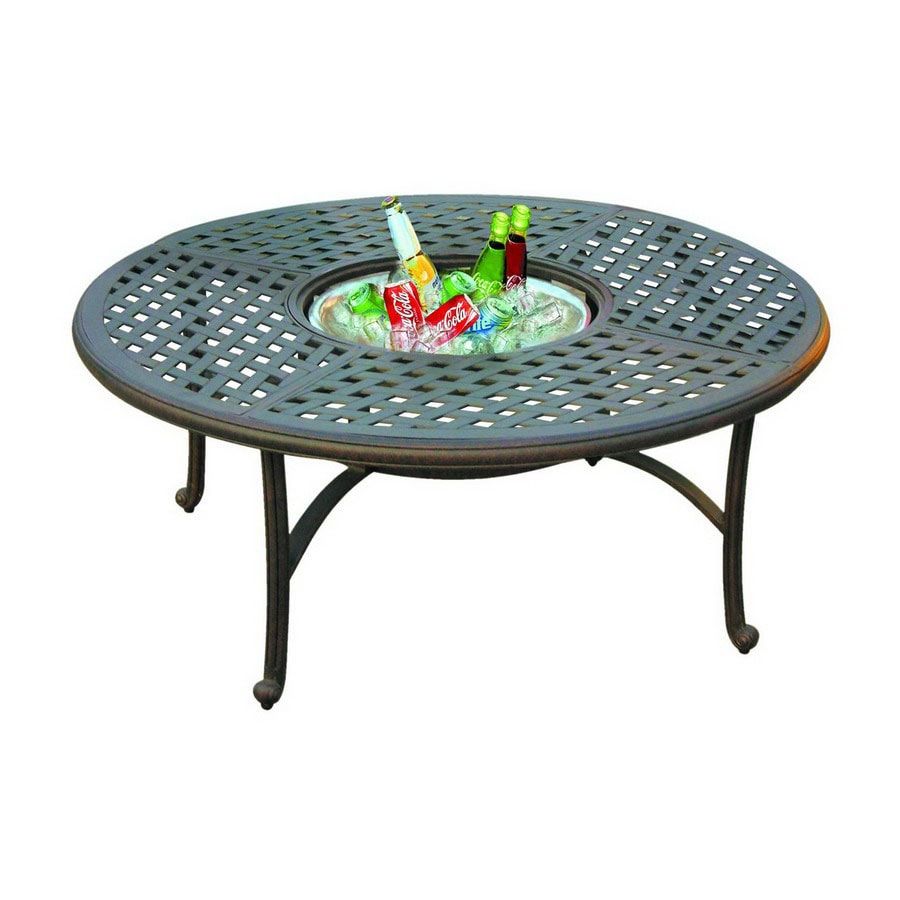Darlee Series 30 Aluminum Round Patio Coffee Table At Lowes Within Outdoor Half Round Coffee Tables (View 7 of 15)