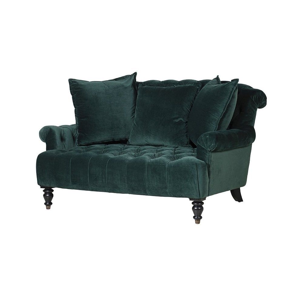 Deep Green 2 Seater Velvet Sofa – Living Room From Breeze Furniture Uk Intended For 75&quot; Green Velvet Sofas (View 13 of 15)
