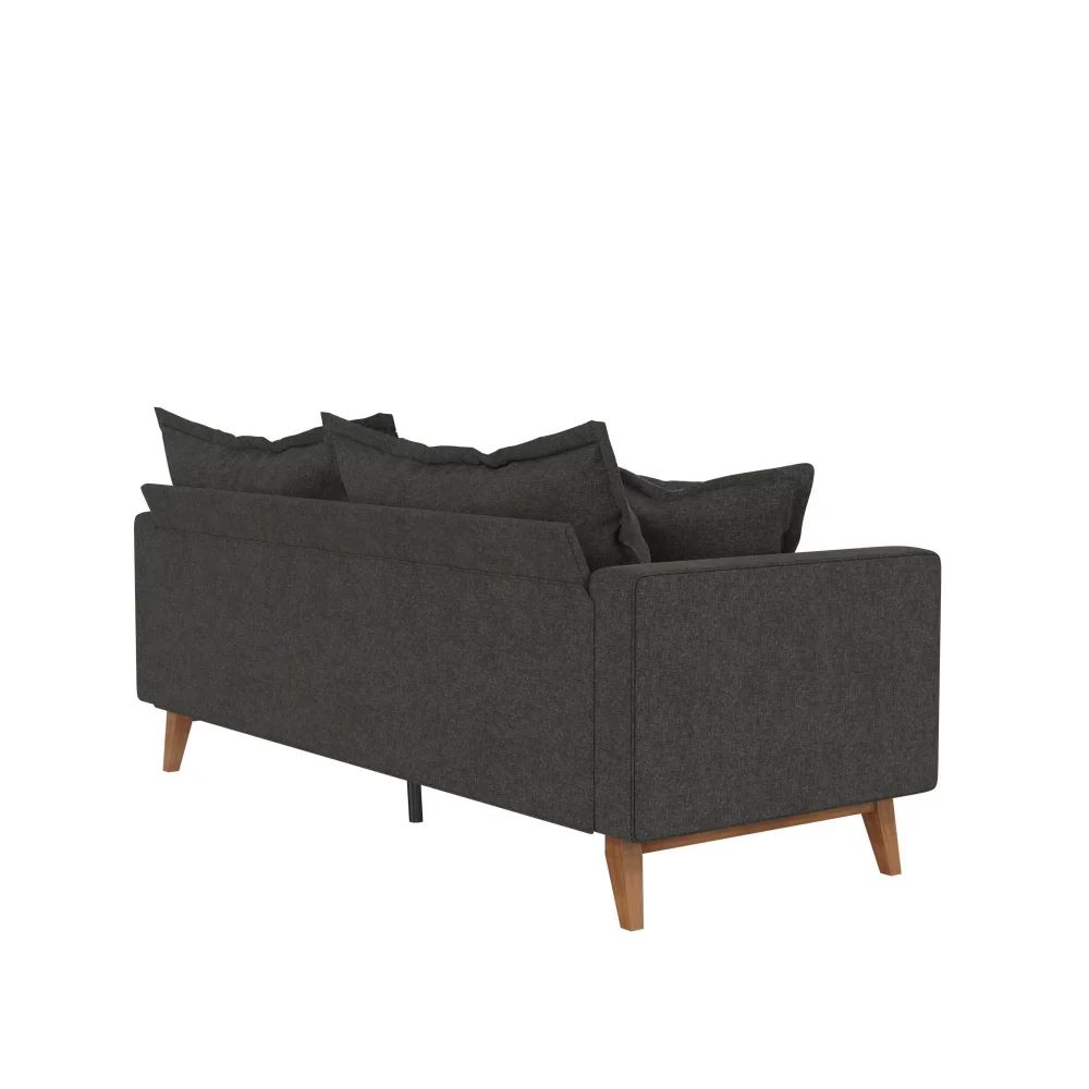 Dhp Miriam Pillowback Wood Base Sofa, Living Room Furniture ，gray Linen –  Aliexpress Within Sofas With Pillowback Wood Bases (View 6 of 15)