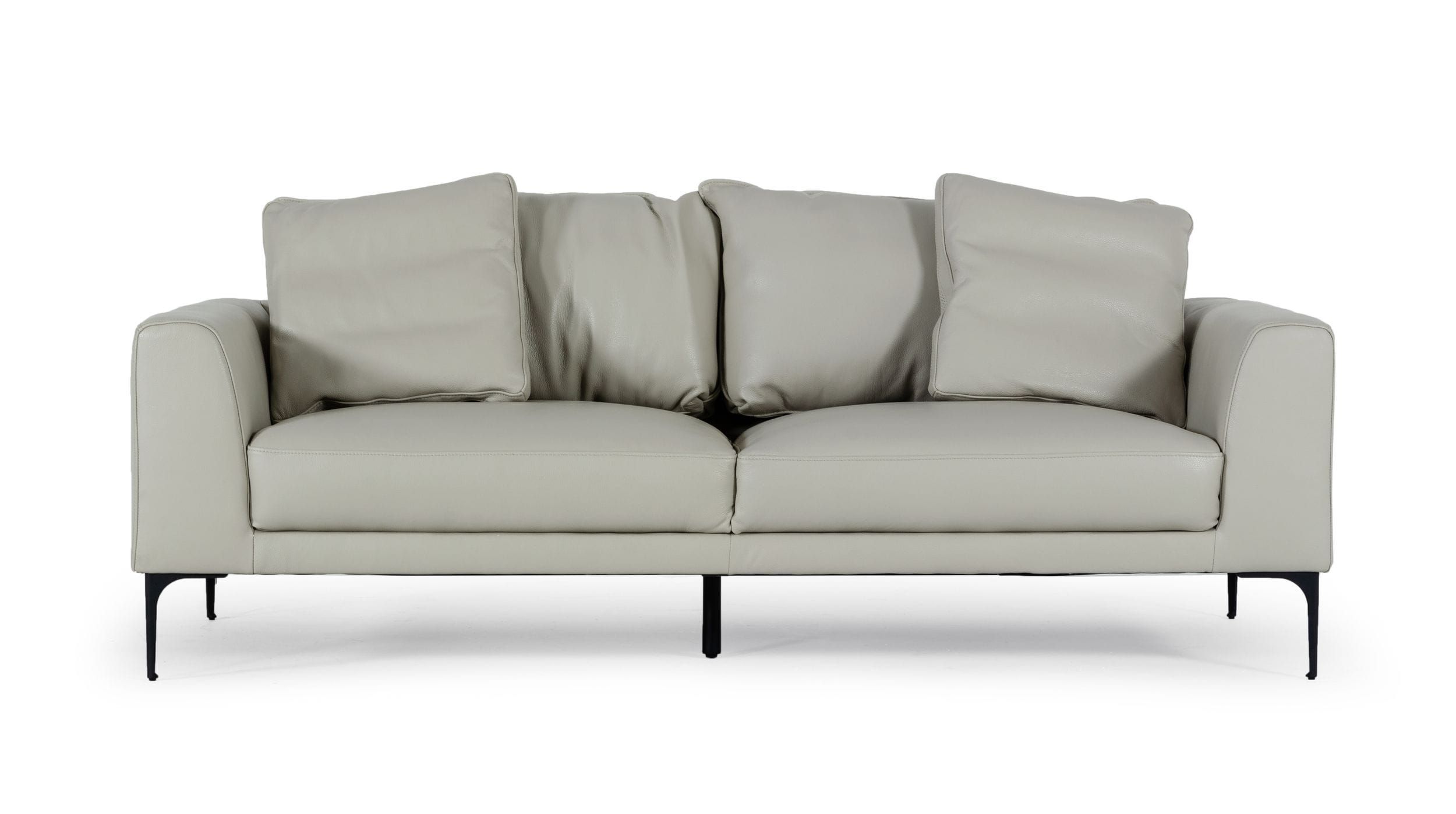 Divani Casa Jacoba – Modern Light Grey Leather Sofa Throughout Modern Light Grey Loveseat Sofas (Photo 14 of 15)