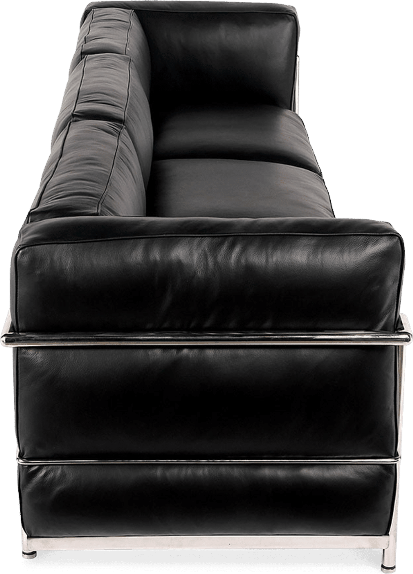 Divano A 3 Posti Lc3 Style Black | Mobelaris Regarding 3 Seat L Shaped Sofas In Black (View 3 of 15)
