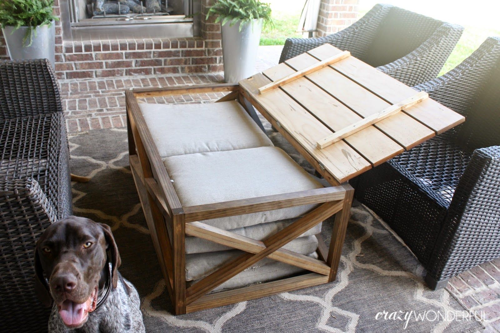 Diy Outdoor Coffee Table | With Storage – Crazy Wonderful Inside Outdoor Coffee Tables With Storage (View 8 of 15)