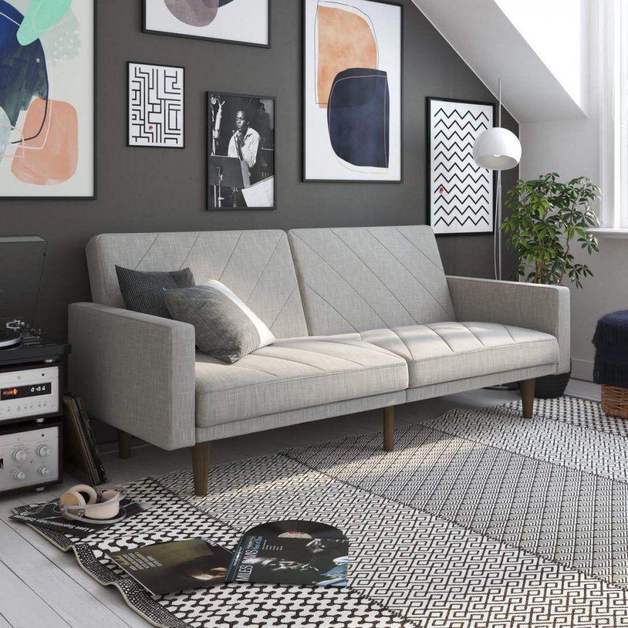 Dorel Paxon Sofa Bed  Light Grey Linen With Regard To Light Charcoal Linen Sofas (Photo 5 of 15)