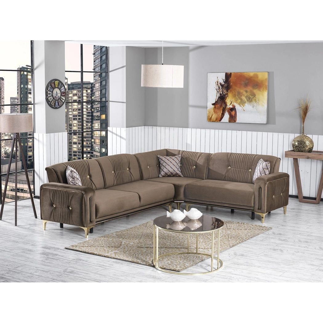 ✓ Angel Fabric Convertible Low Profile L Shaped Sectional Sofacasamode For Convertible L Shaped Sectional Sofas (View 15 of 24)
