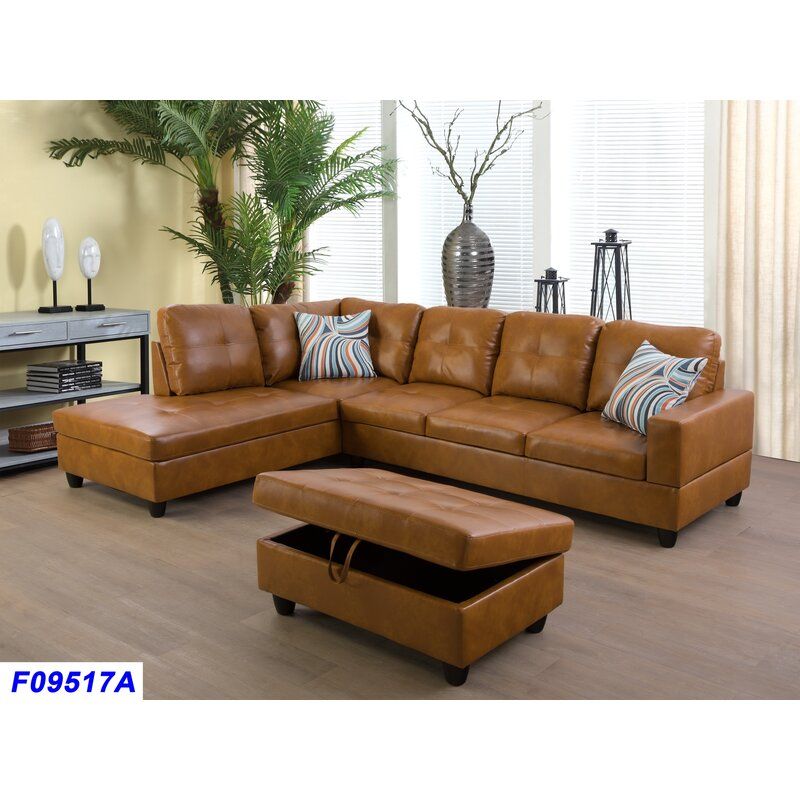 Ebern Designs Imlay 104" Sectional With Ottoman | Wayfair Intended For 104" Sectional Sofas (Photo 8 of 15)