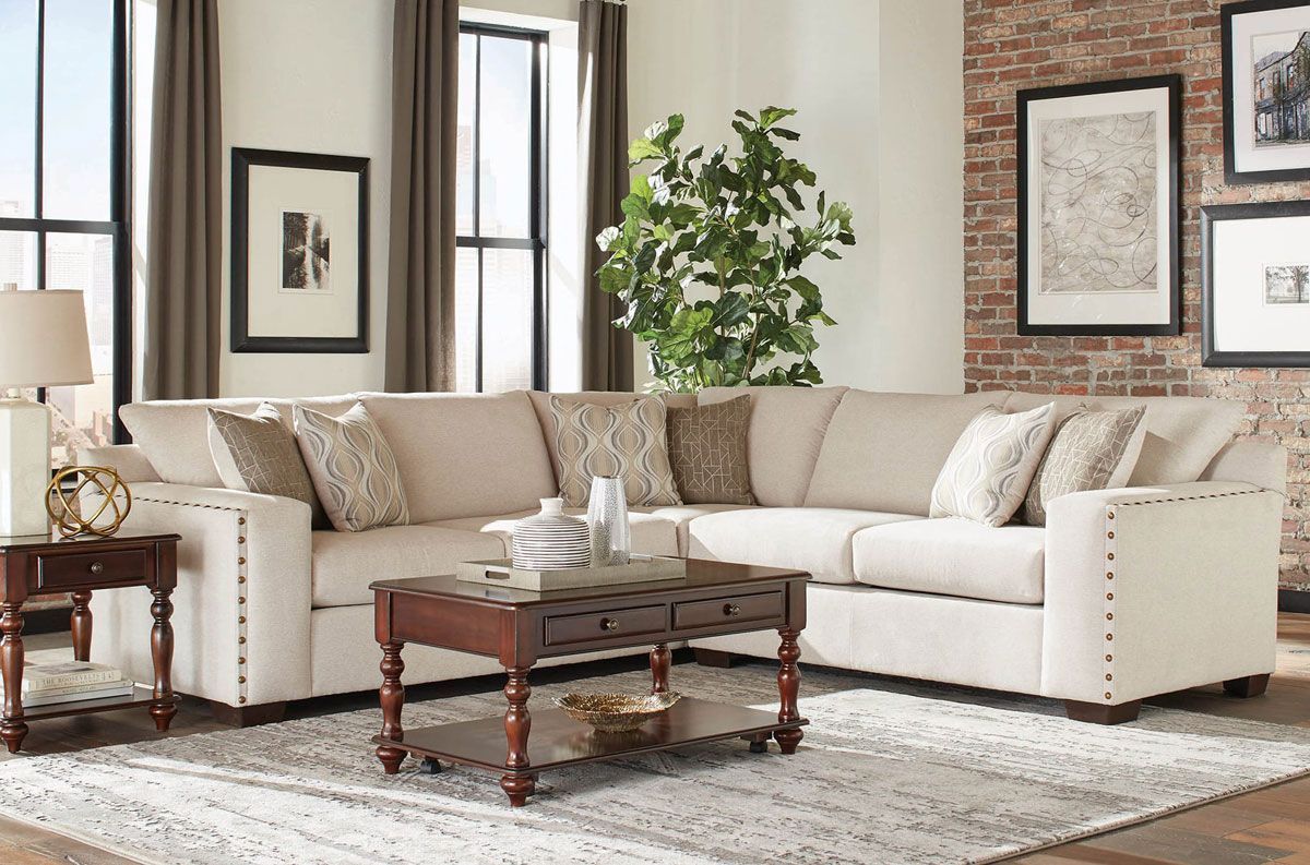Emanuel Sectional With Gold Nailhead Trim With Sofas With Nailhead Trim (View 7 of 15)
