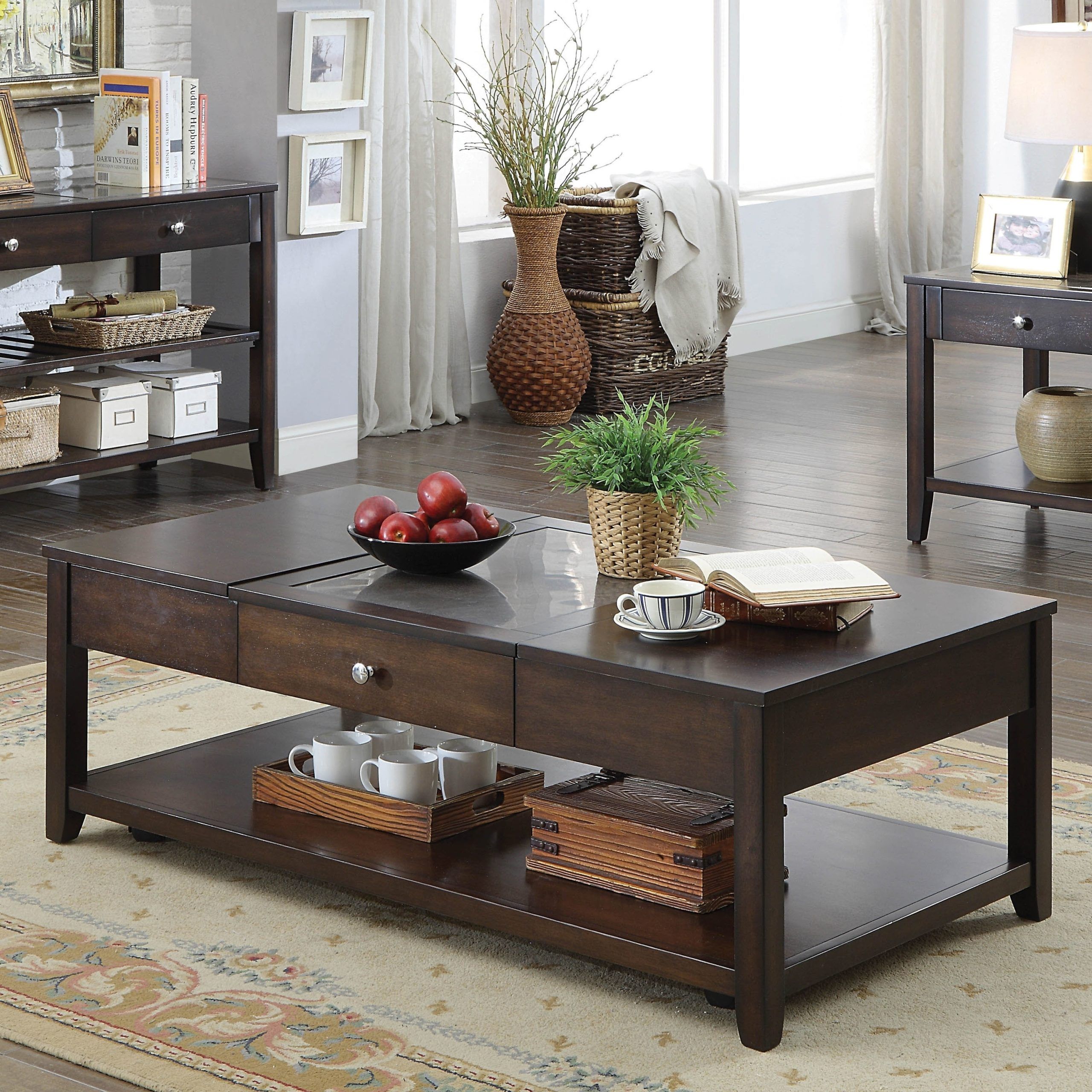 Espresso Coffee Table And End Tables – Includes 1 End Table In Espresso Wood Finish Coffee Tables (View 2 of 15)