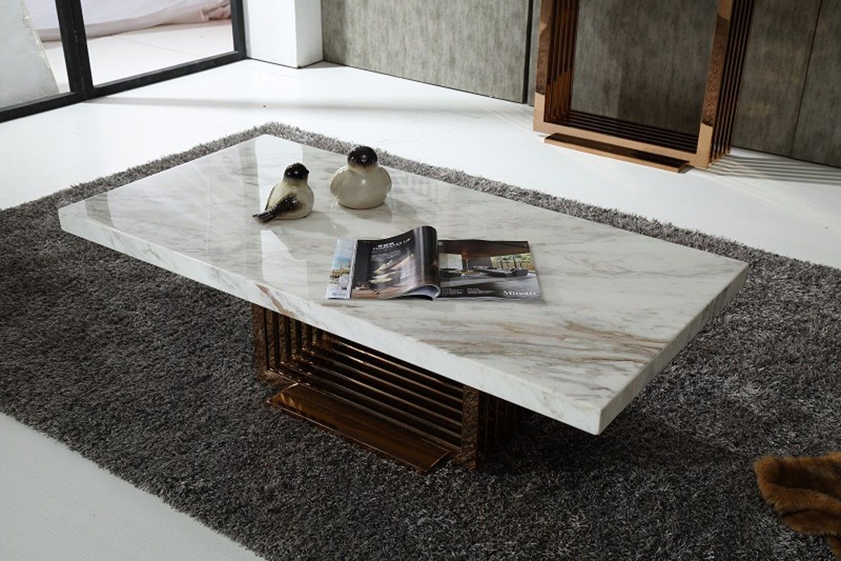 Fabrizio Modern White Marble Coffee Table – Modern Coffee Tables Marble With White T Base Seminar Coffee Tables (View 6 of 15)