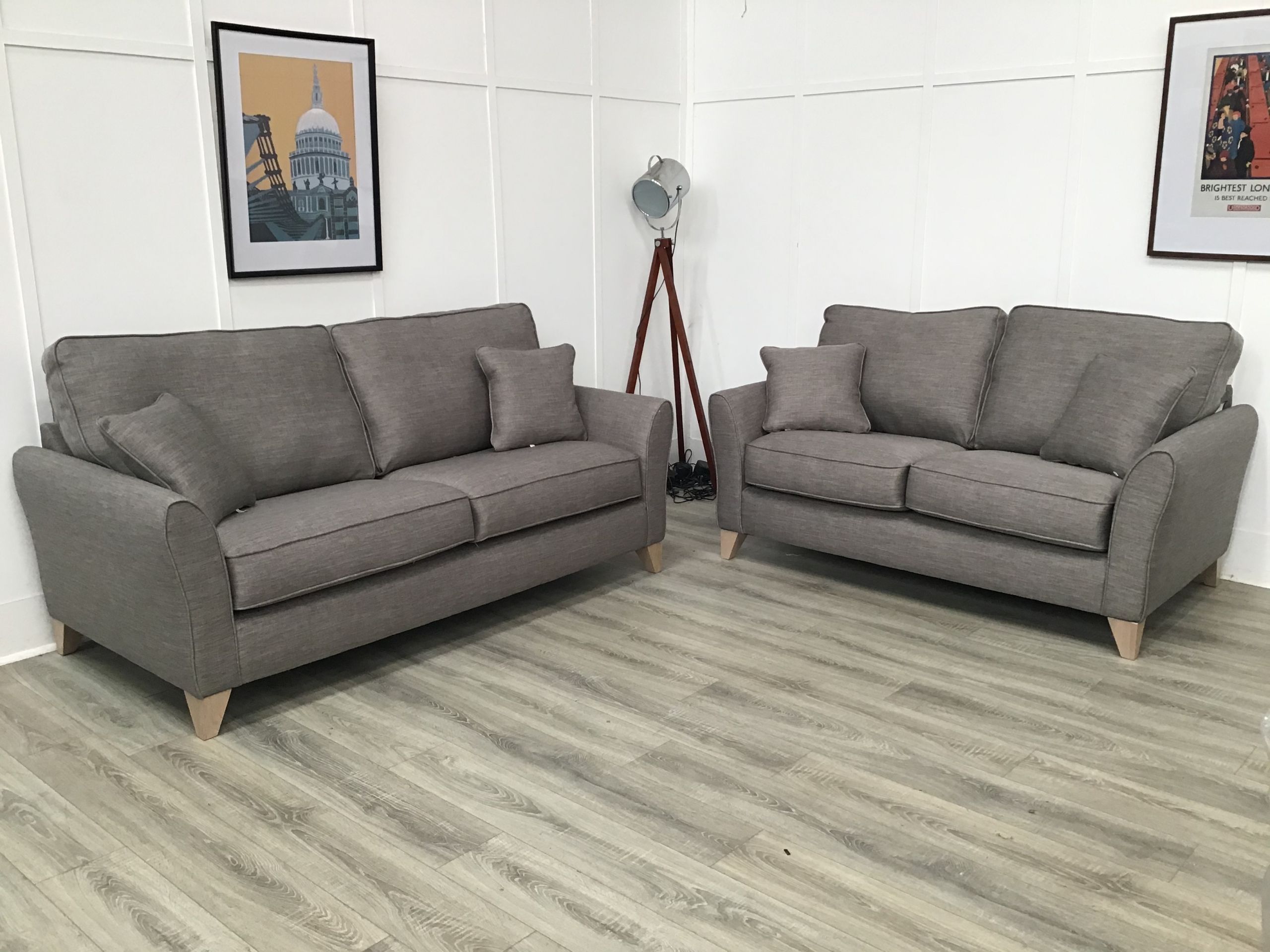 Fairfield 3 + 2 Seat Sofas In Dark Grey Fabric – Sofa Giant For Sofas In Dark Grey (View 12 of 15)
