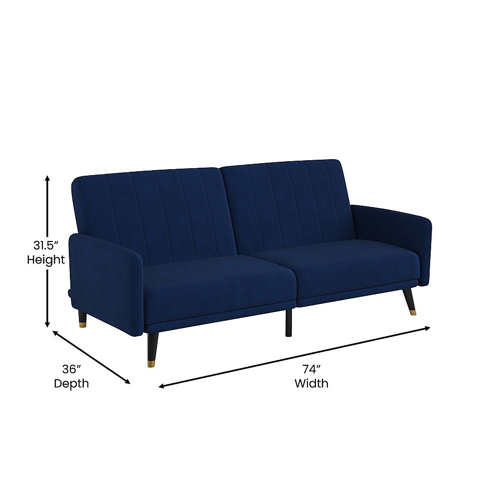 Flash Furniture Convertible Split Back Futon Sofa Sleeper With Wooden Legs  Navy Hc 1044 Nv Gg – Best Buy With Navy Sleeper Sofa Couches (View 15 of 15)