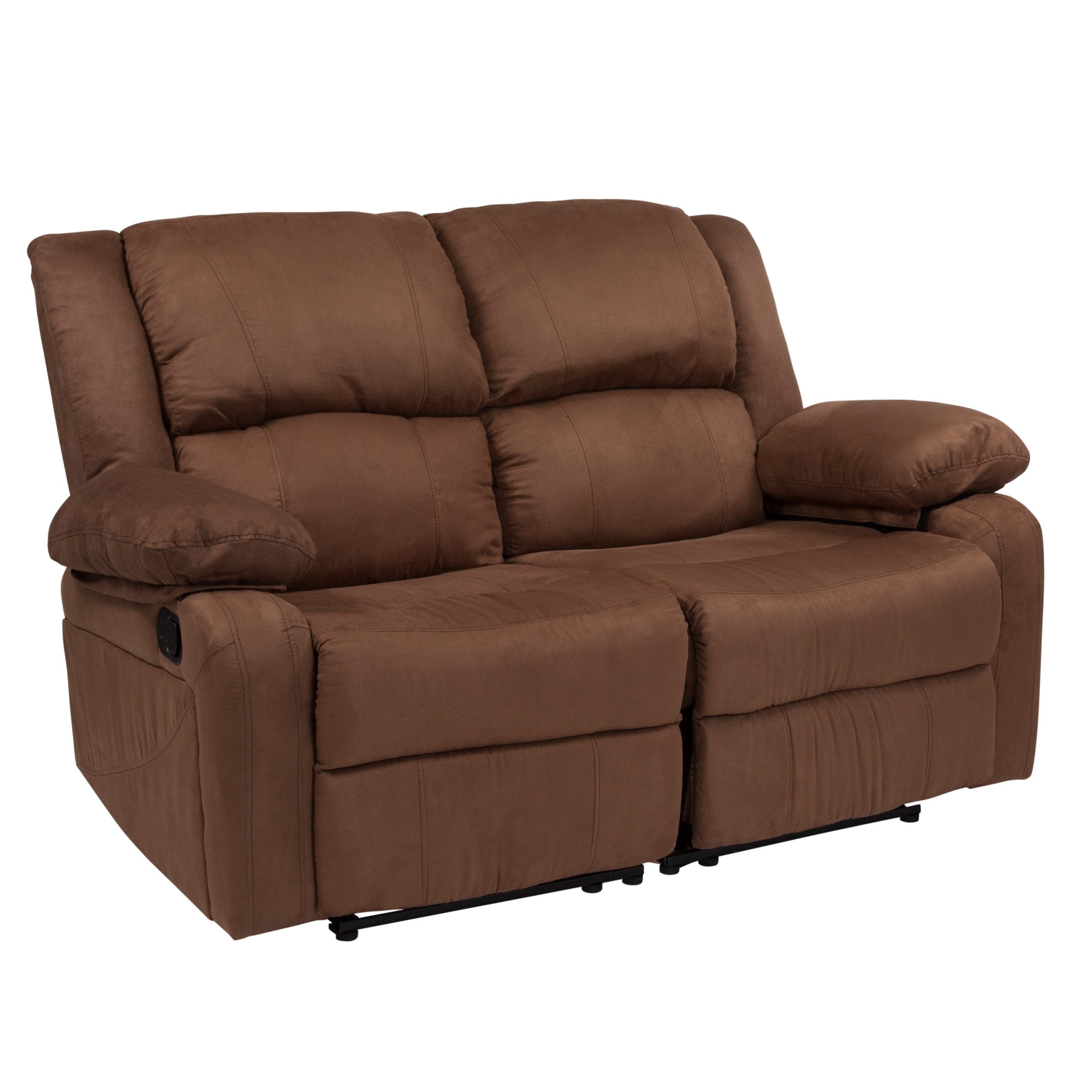 Flash Furniture Harmony Series 56 In Modern Chocolate Brown Microfiber 2 Seater  Reclining Loveseat In The Couches, Sofas & Loveseats Department At Lowes For 2 Tone Chocolate Microfiber Sofas (Photo 7 of 15)