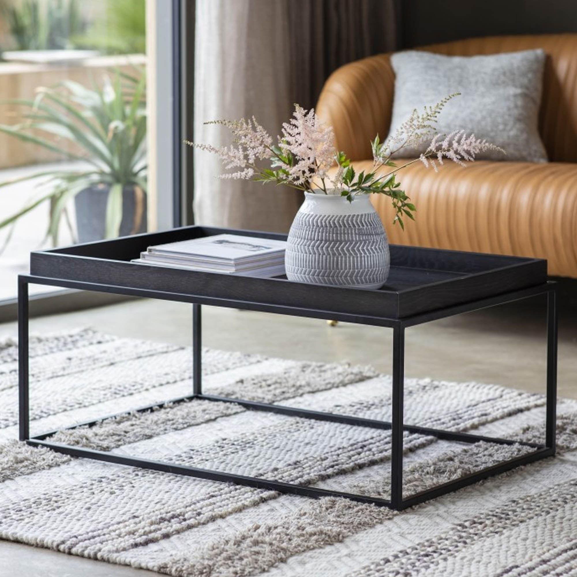 Forden Tray Coffee Table Black | Modern Coffee Table | Industrial With Regard To Coffee Tables With Trays (Photo 13 of 15)