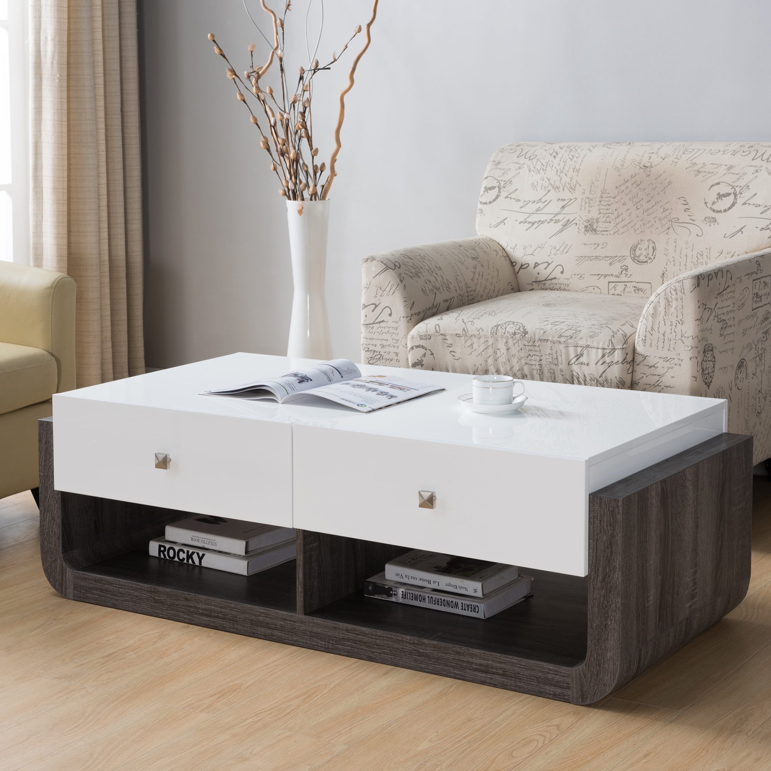 Furniture Of America Bealina Contemporary Multi Storage Coffee Table Intended For Coffee Tables With Storage (View 4 of 15)