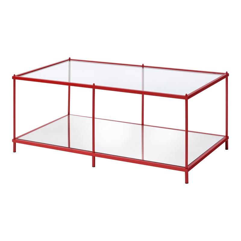 Furniture Of America Mendry Metal 1 Shelf Coffee Table In Red Inside Metal 1 Shelf Coffee Tables (View 2 of 15)