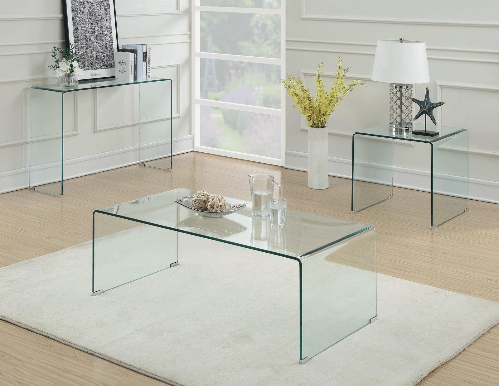 G705328 Contemporary Clear Coffee Table Ornate Furniture Within Clear Rectangle Center Coffee Tables (View 5 of 15)