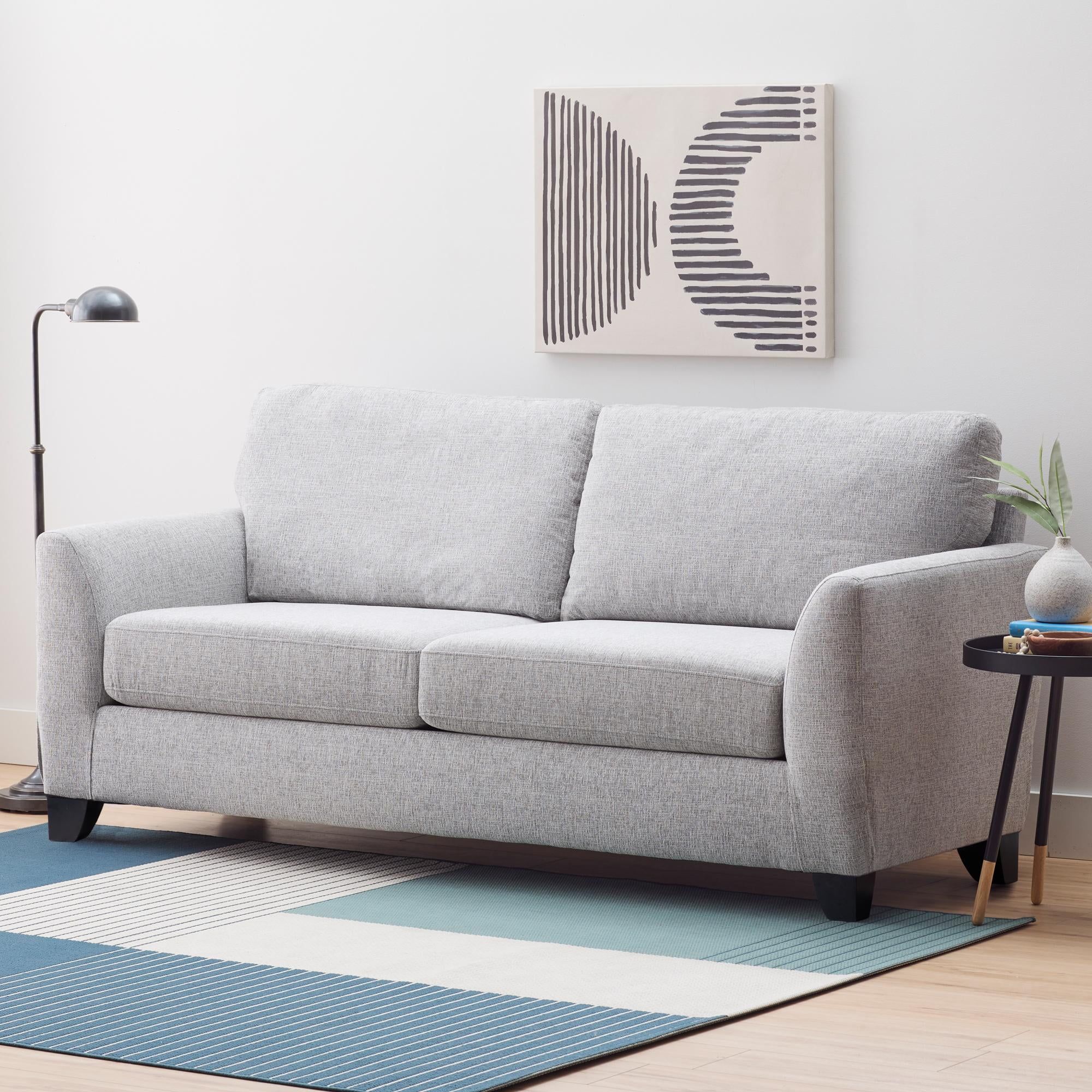Gap Home Curved Arm Upholstered Sofa, Gray – Walmart Regarding Sofas With Curved Arms (View 13 of 15)