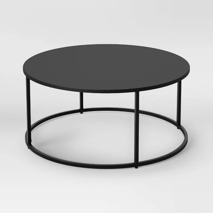 Glasgow Round Metal Coffee Table Black – Project 62™ | Round Metal With Regard To Studio 350 Black Metal Coffee Tables (Photo 7 of 15)