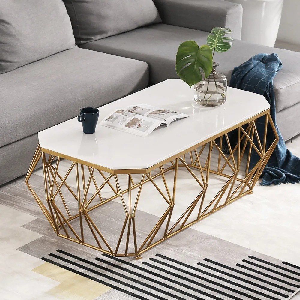 Glossy Finish Modern Stainless Steel Gold Coffee Table Frame, For Home Intended For Glossy Finished Metal Coffee Tables (Photo 1 of 15)