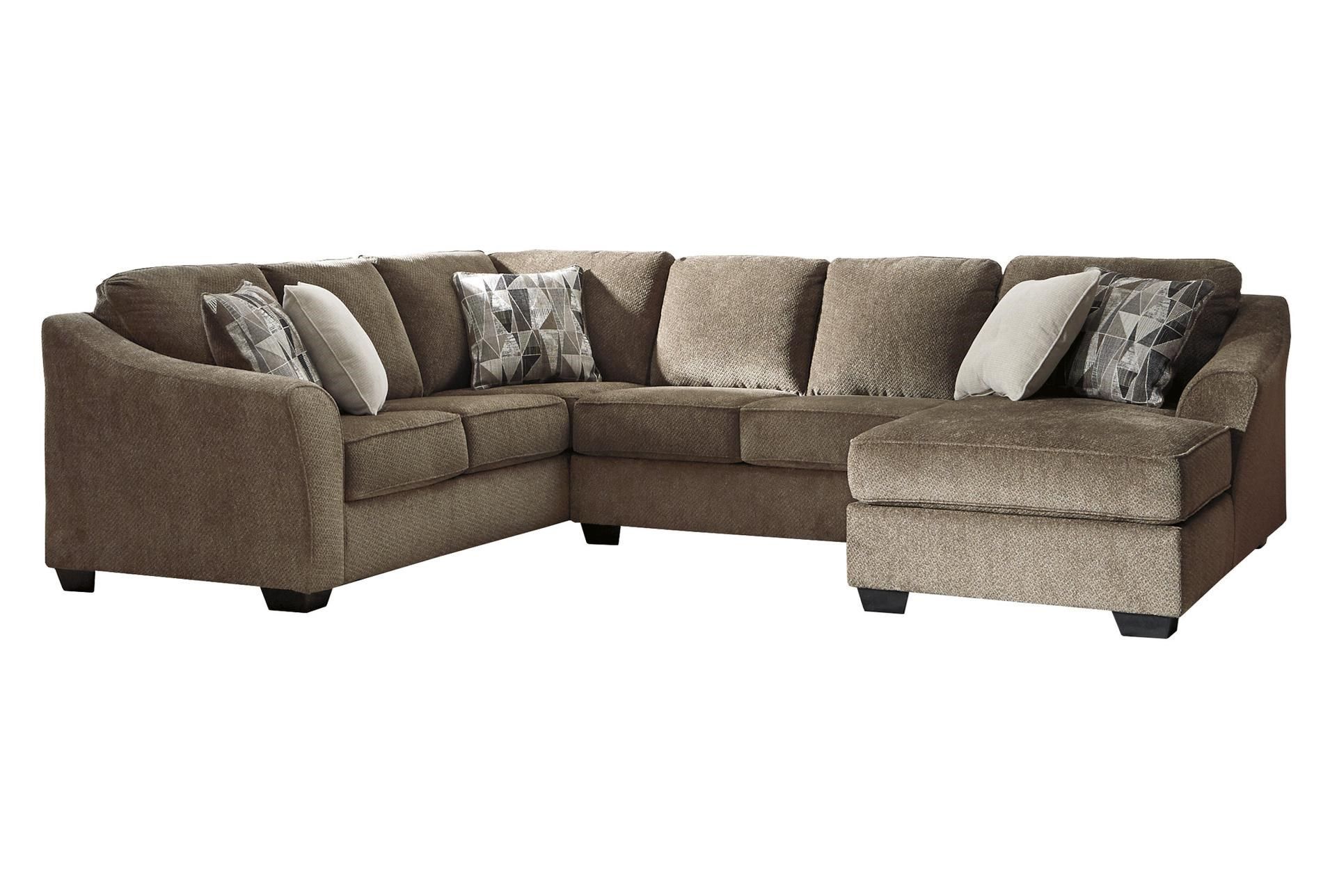 Graftin Teak 3 Piece 130" Sectional With Right Arm Facing Chaise | 3 Inside 130&quot; Curved Sectionals (View 6 of 15)