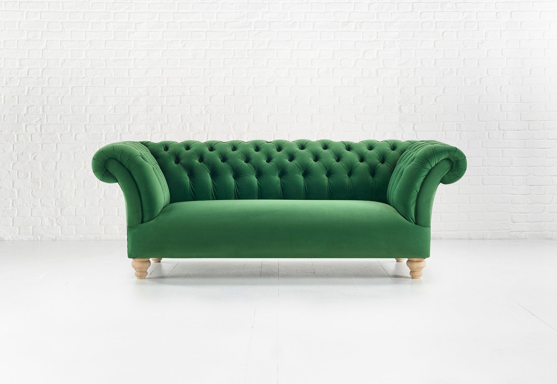 Green Velvet Sofas | Distinctive Chesterfields Uk Throughout 75&quot; Green Velvet Sofas (Photo 9 of 15)