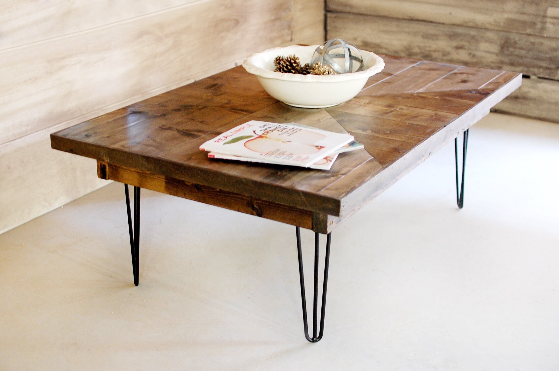 Hand Crafted Industrial, Mid Century Modern Wood Coffee Table Throughout Wooden Mid Century Coffee Tables (View 11 of 15)