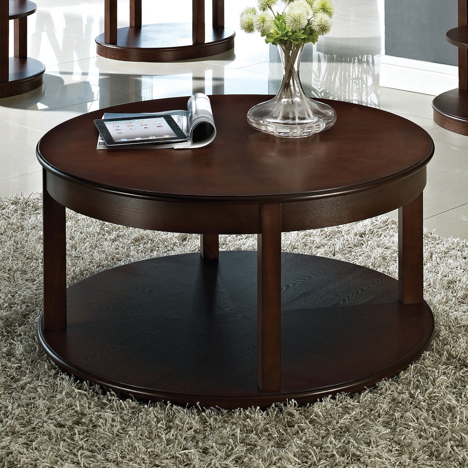 Have To Have It. Steve Silver Crestview Round Espresso Wood Spinning In Espresso Wood Finish Coffee Tables (Photo 13 of 15)