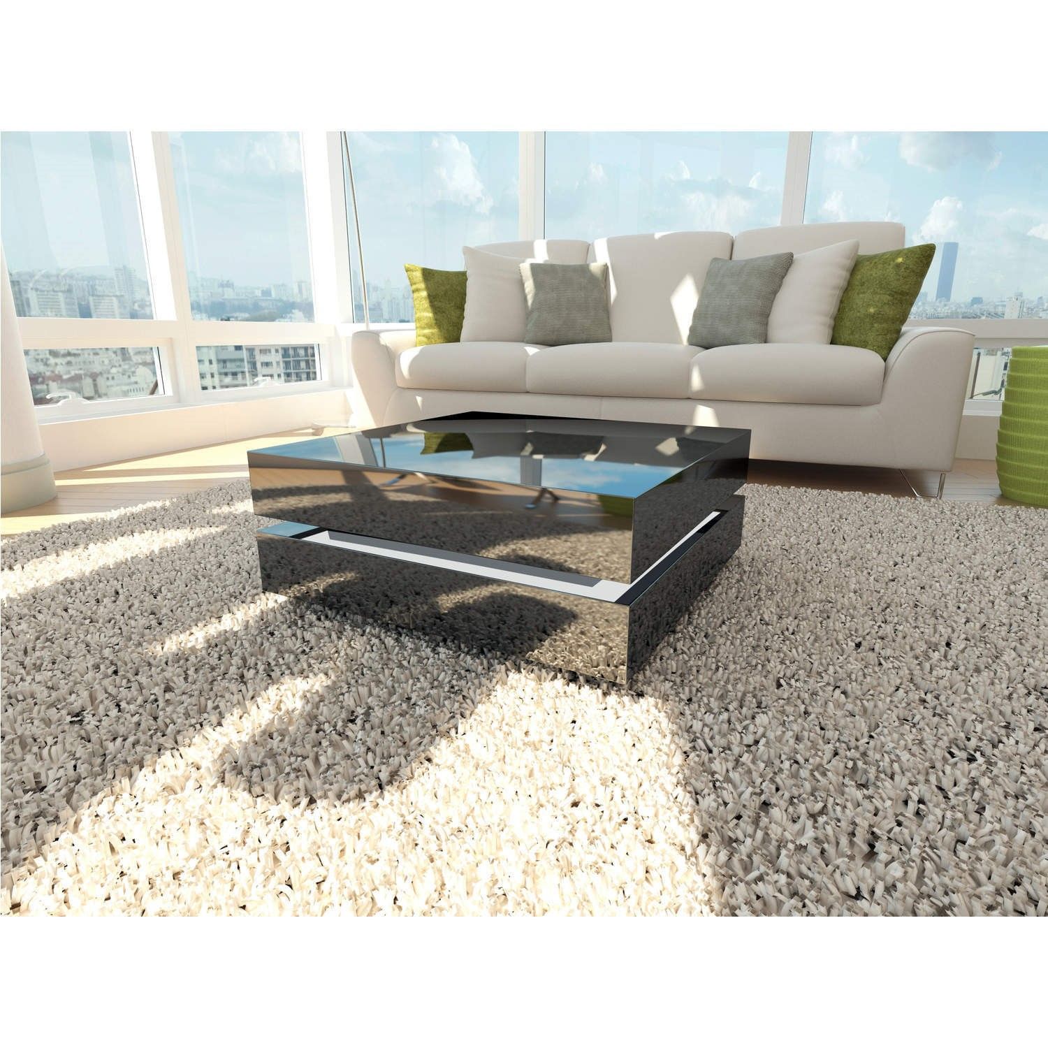 High Gloss Black Coffee Table With Led Lighting – Tiffany Range Throughout High Gloss Black Coffee Tables (View 7 of 15)