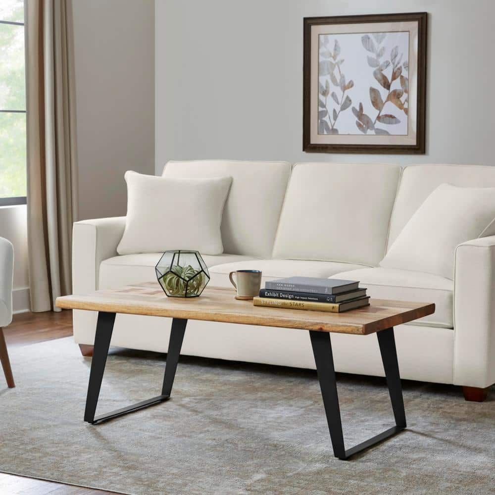 Home Decorators Collection Cosbyrne 48 In. Natural Large Rectangle Wood Within Rectangular Coffee Tables With Pedestal Bases (Photo 1 of 15)