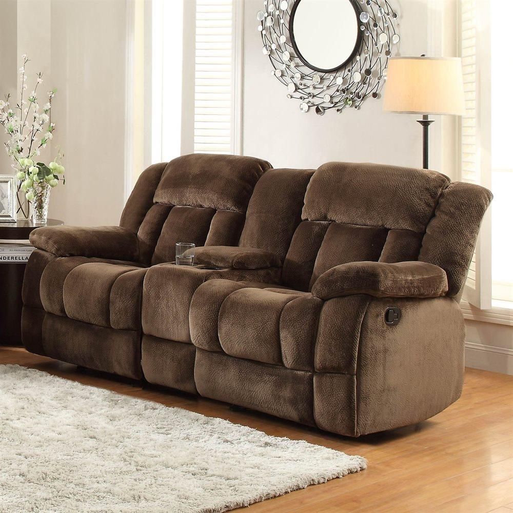 Homelegance Laurelton 79 In Casual Chocolate Microfiber 2 Seater Reclining  Loveseat At Lowes Within 2 Tone Chocolate Microfiber Sofas (View 9 of 15)