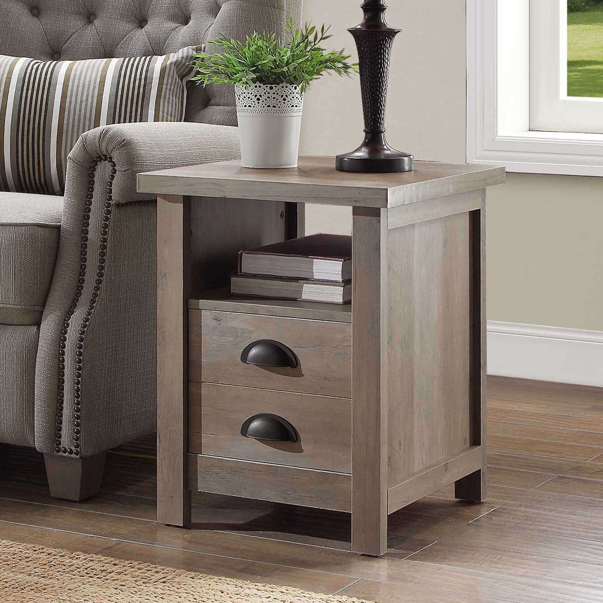 Homes And Gardens Granary Modern Farmhouse End Table Rustic Gray Pertaining To Rustic Gray End Tables (Photo 5 of 15)