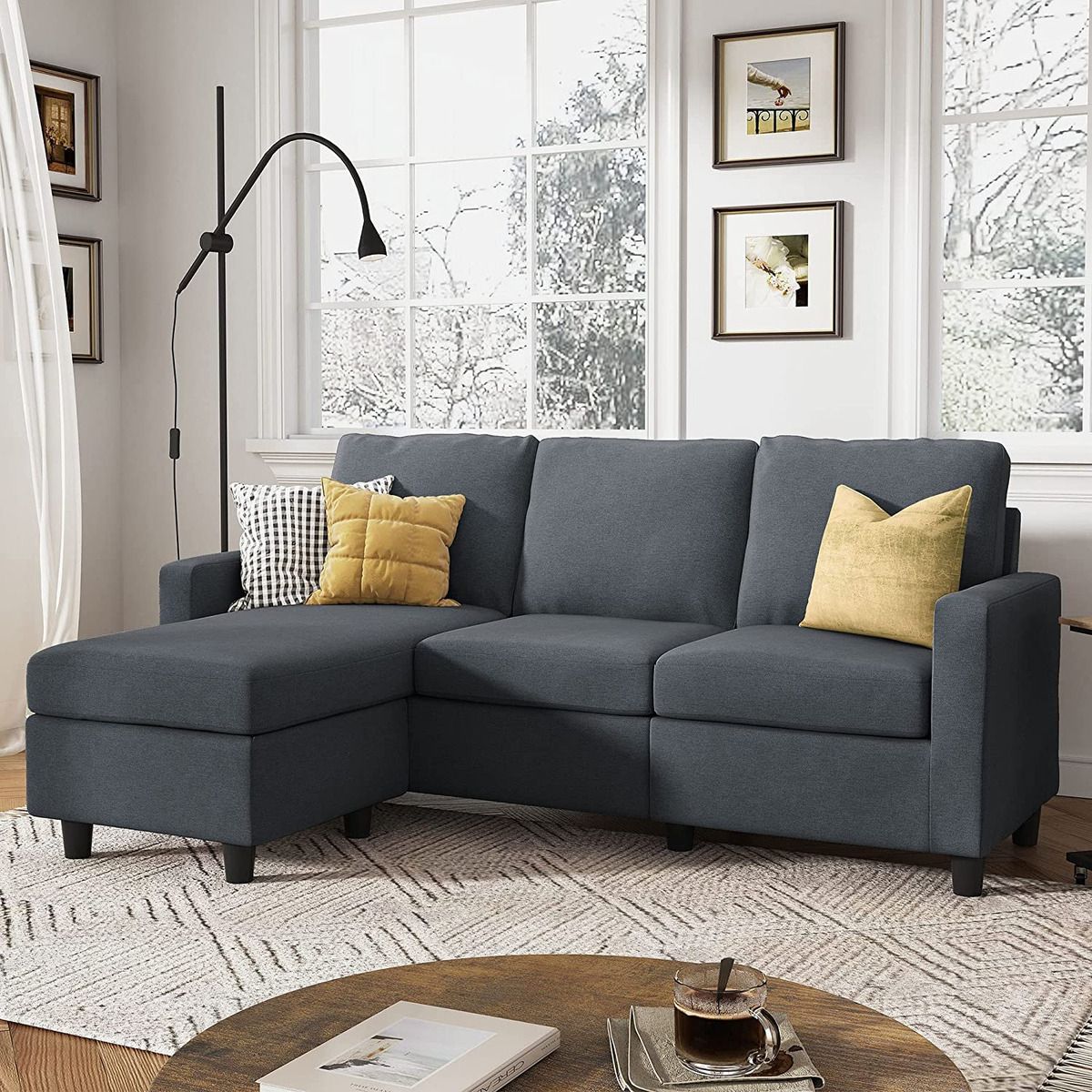 Honbay Convertible Sectional Sofa, L Shaped Couch With Reversible Chaise  For Sma | Ebay Regarding Convertible L Shaped Sectional Sofas (View 6 of 24)