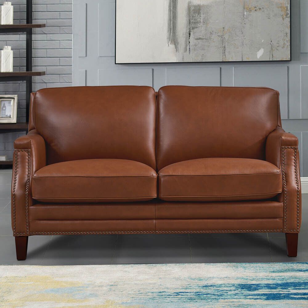 Featured Photo of 2024 Popular Top Grain Leather Loveseats
