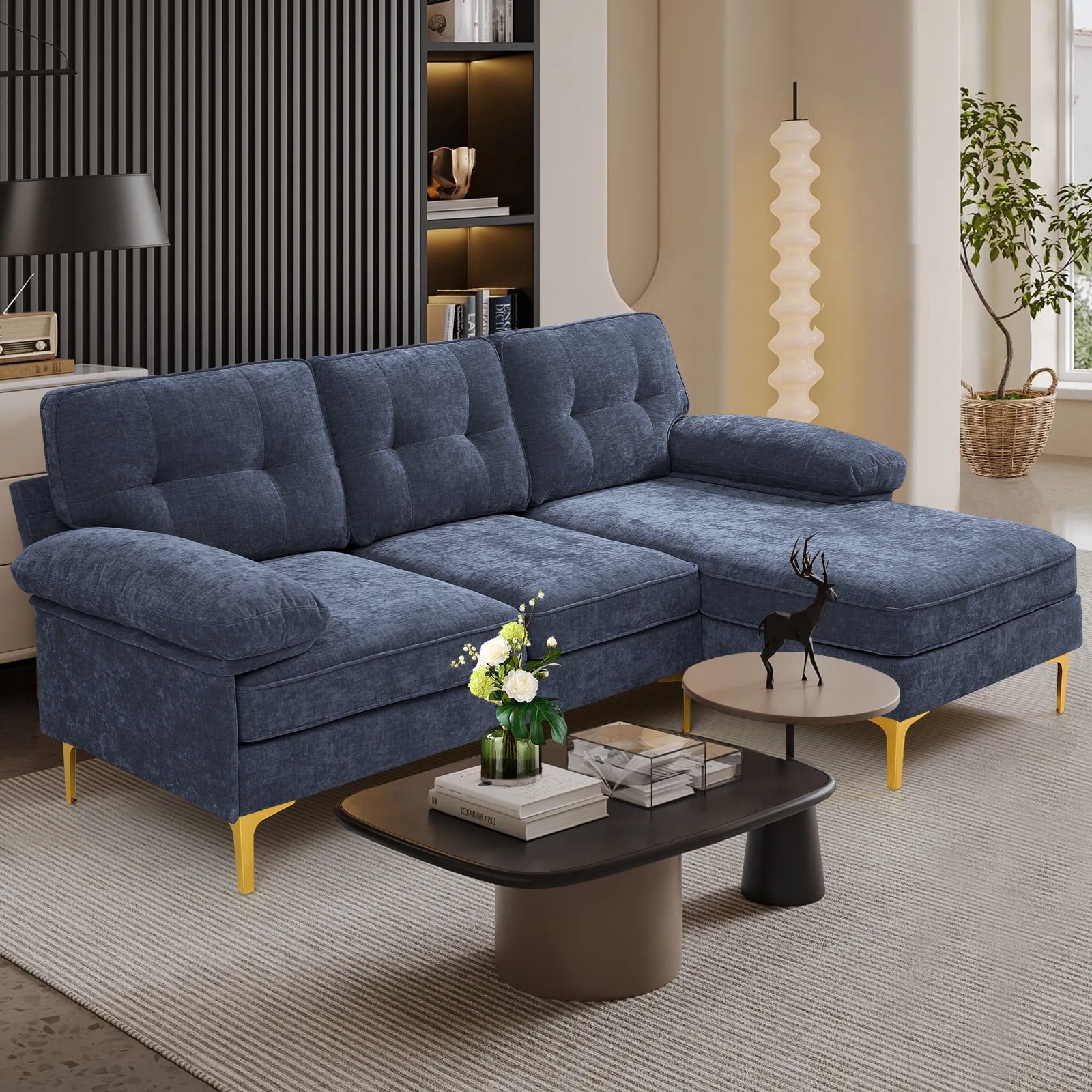 Ingalik Convertible Sectional Sofa Couch, Convertible L Shaped Couch With  Reversible Chaise, Sectional Couch For Small Space Apartment, 3 Seater,  Yellow – Walmart Pertaining To Convertible L Shaped Sectional Sofas (View 22 of 24)