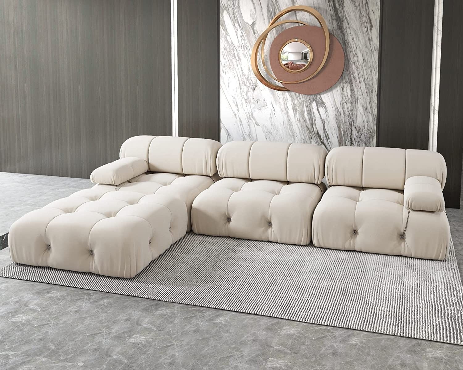 Jach 104" Convertible Modular Sectional Sofa, L Shaped Minimalist Inside 104" Sectional Sofas (Photo 15 of 15)