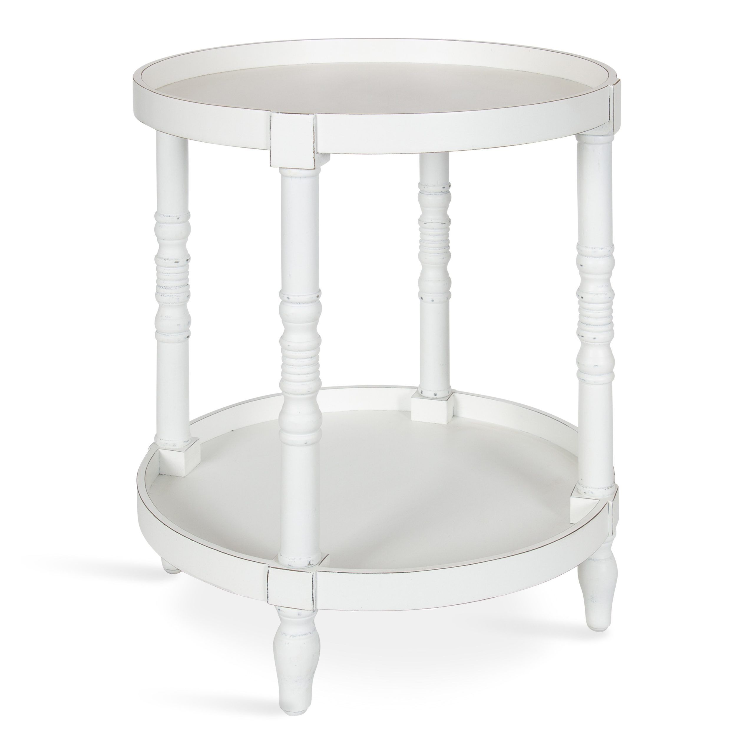 Kate And Laurel Bellport 20 In W X 24 In H White Composite Round Regarding Kate And Laurel Bellport Farmhouse Drink Tables (View 15 of 15)