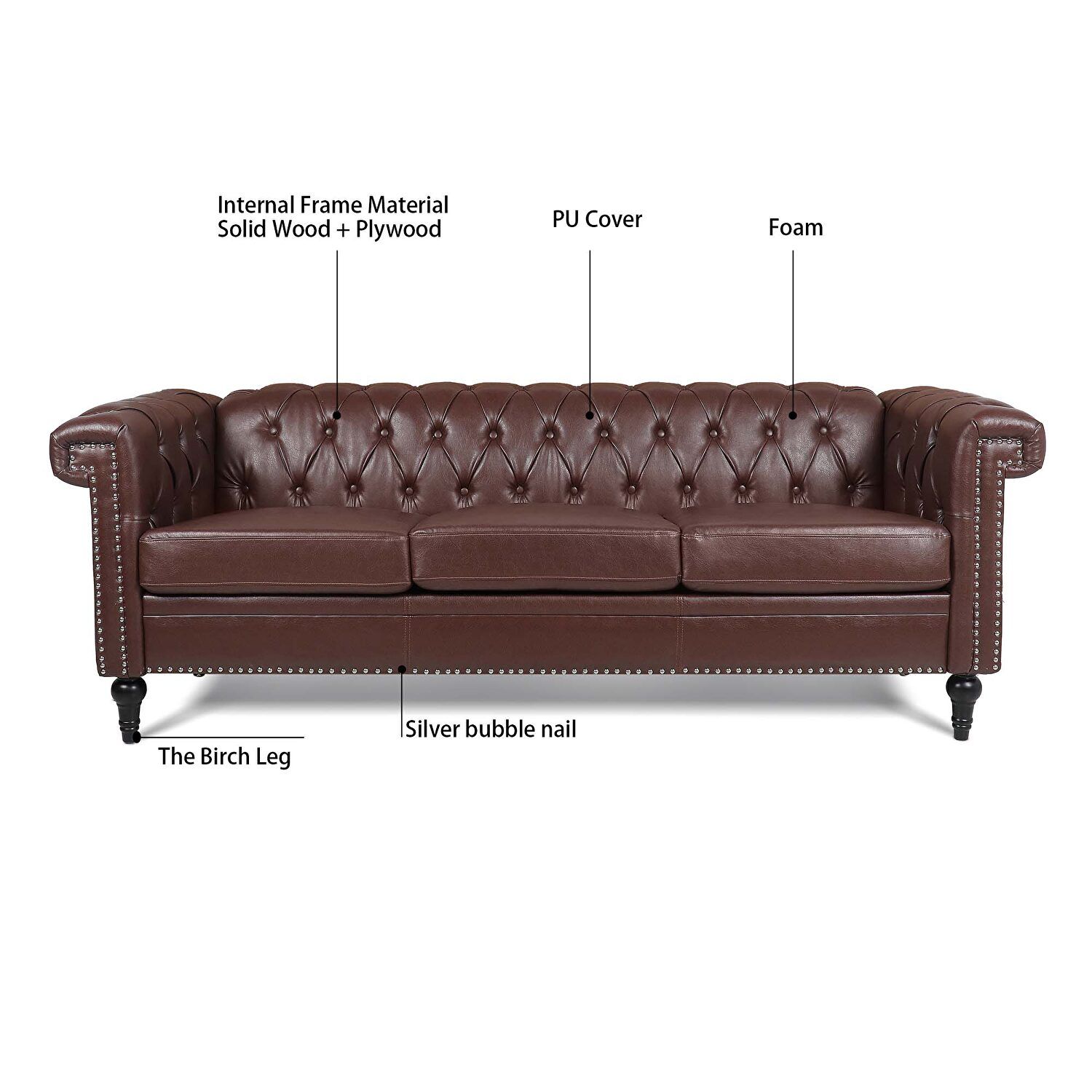 La Spezia D928 Brown Sofa W68042995 | Comfyco Throughout Traditional 3 Seater Sofas (View 9 of 15)
