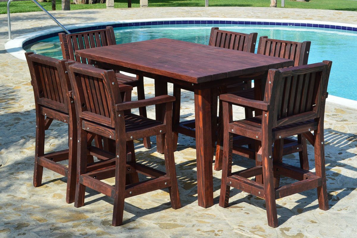 Large Outdoor Wood Cocktail Table, Custom Redwood Tables Throughout Natural Outdoor Cocktail Tables (Photo 9 of 15)