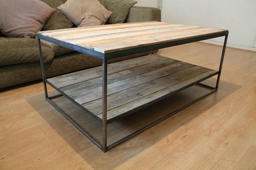 Large Steel And Wood Coffee Table With Shelfgas&air Studios Ltd In Metal 1 Shelf Coffee Tables (View 14 of 15)