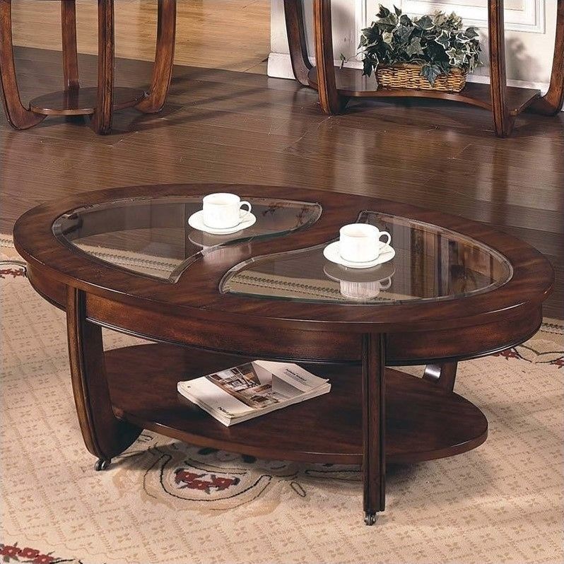 London Coffee Table With Casters Cherry Finish – Ln250ca With Coffee Tables With Casters (View 10 of 15)