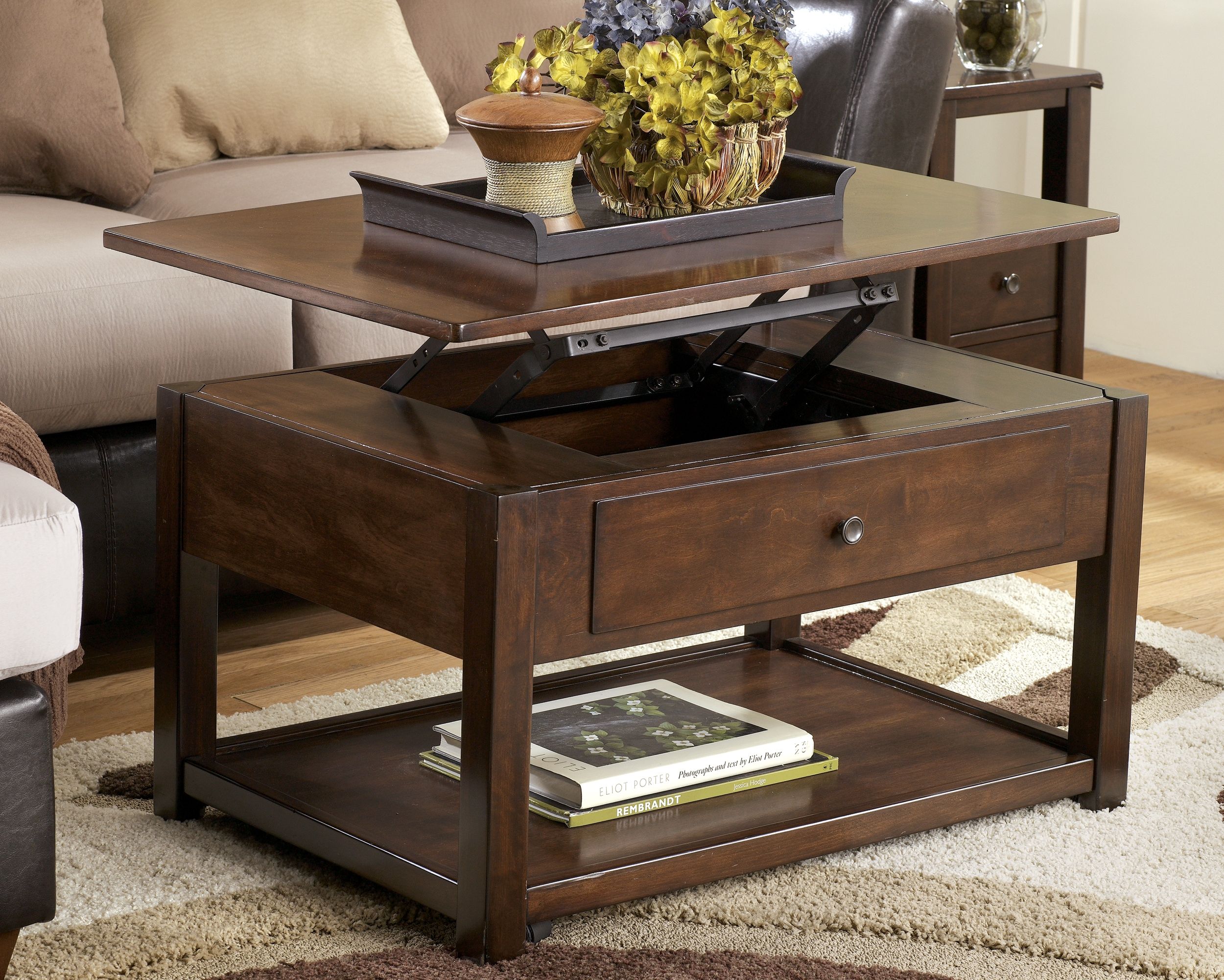Marion Coffee Table With Lift Top T477 9signature Designashley With Regard To Lift Top Coffee Tables With Storage Drawers (View 8 of 15)