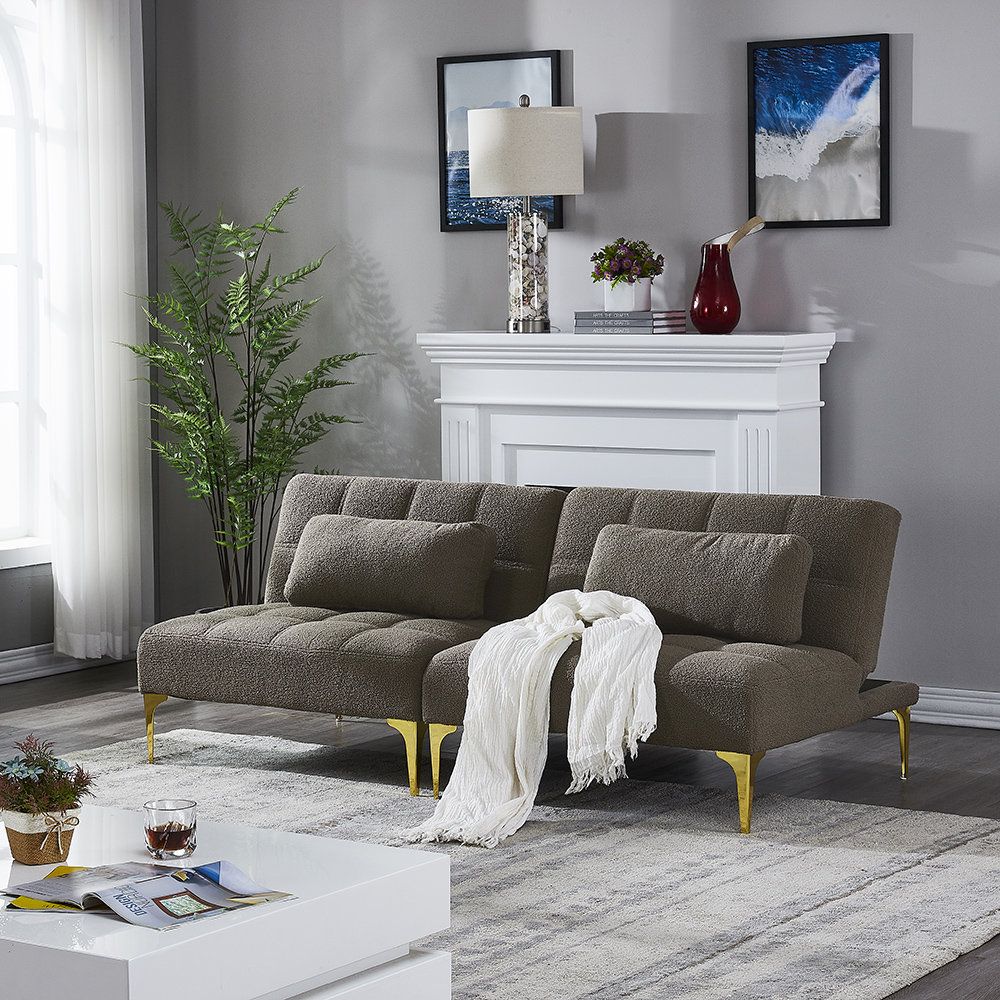 Mercer41 Hepler Loveseat, Sleeper, Sofa Bed, Pull Out Couch, Convertible,  Reclining Sofa | Wayfair Regarding Convertible Gray Loveseat Sleepers (Photo 12 of 15)