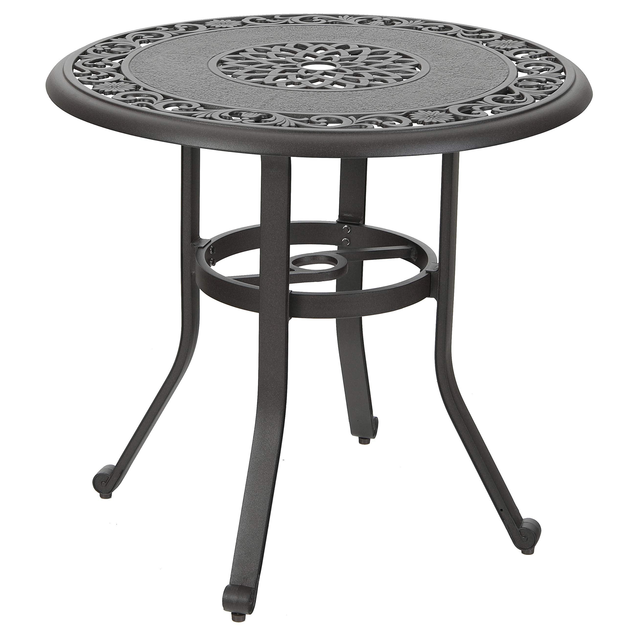 Mf Studio 32" Cast Aluminum Patio Outdoor Bistro Table, Round Dining Within Round Steel Patio Coffee Tables (View 15 of 15)
