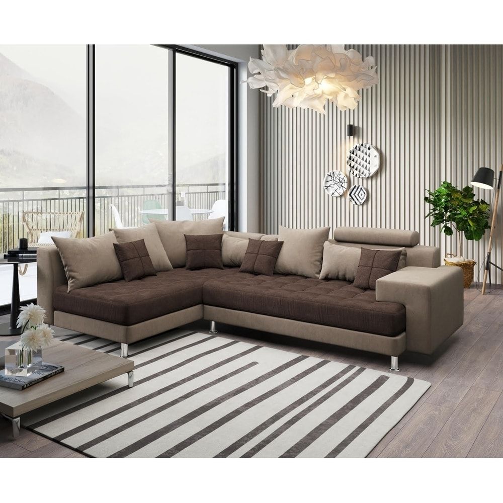 Microfiber Sectional Sofas – Bed Bath & Beyond With Regard To 2 Tone Chocolate Microfiber Sofas (View 12 of 15)