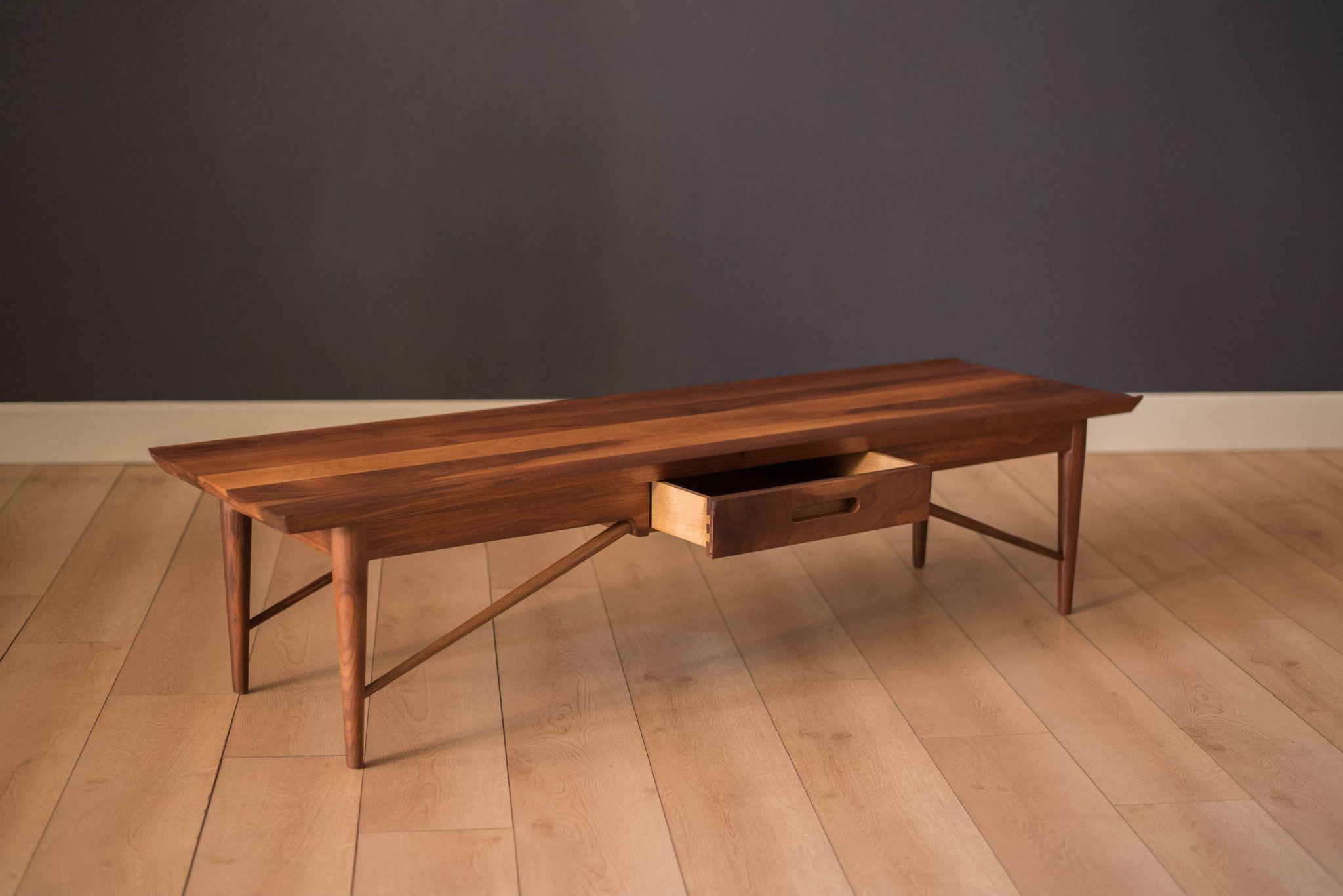 Mid Century Heritage Henredon Solid Walnut Coffee Table – Mid Century Throughout Wooden Mid Century Coffee Tables (Photo 2 of 15)
